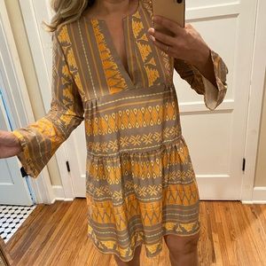 Ruffle tribal print dress